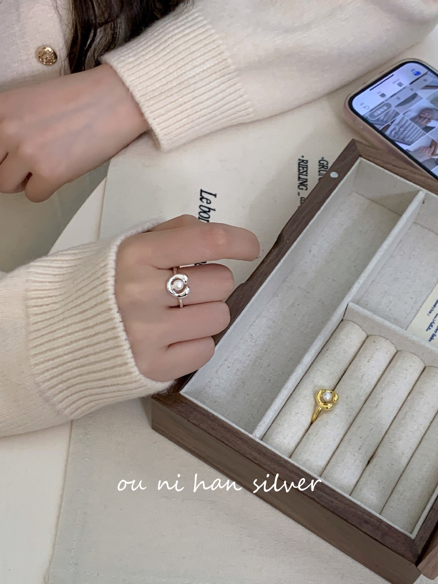 Heavy Industry S925 Sterling Silver Ring Women's ins Style Niche Design High Sense Light Luxury Fashion Index Finger Ring