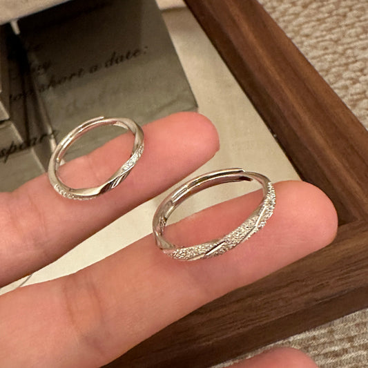 Live Couple Ring S925 Silver Simple Mobius Pair Ring, Sterling Silver Stone Ring
