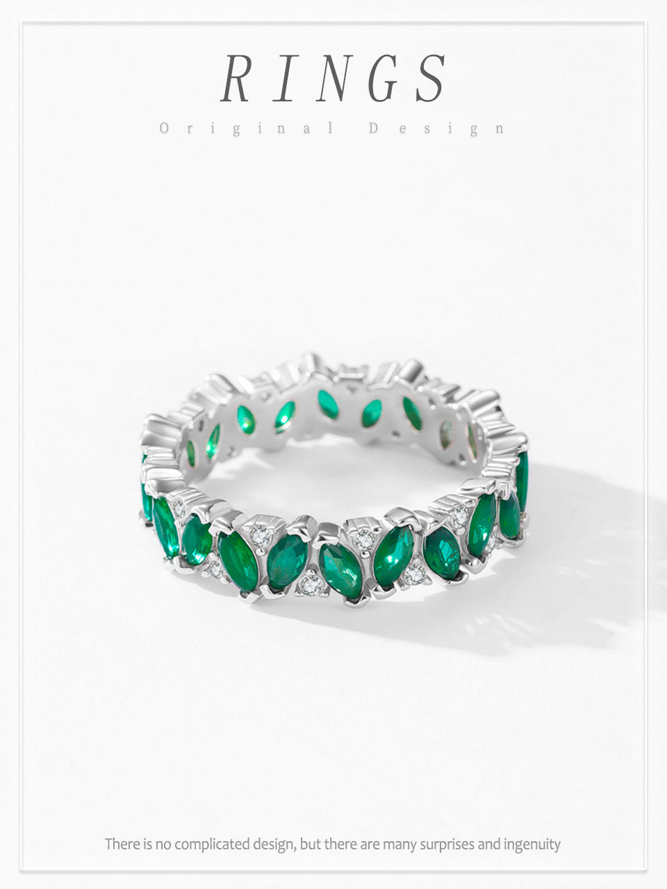 S925 sterling silver luxury full diamond irregular color matching emerald zircon ring women's retro new hand jewelry