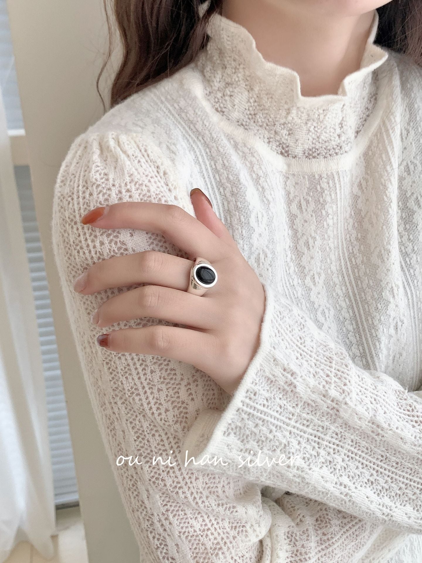 Heavy Industry S925 Sterling Silver Ring Women's ins Style Niche Design High Sense Light Luxury Fashion Index Finger Ring