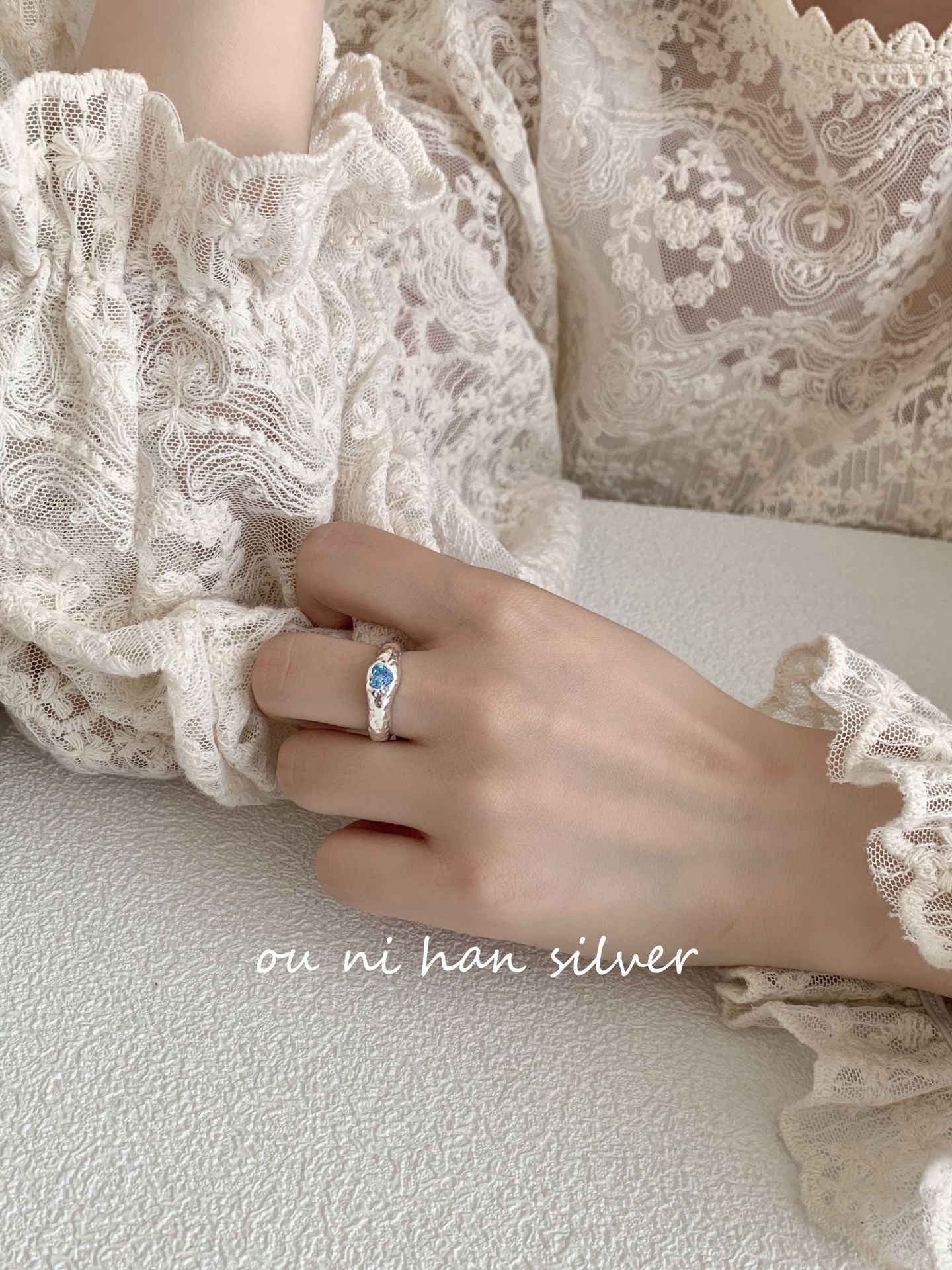 Heavy Industry S925 Sterling Silver Ring Women's ins Style Niche Design High Sense Light Luxury Fashion Index Finger Ring