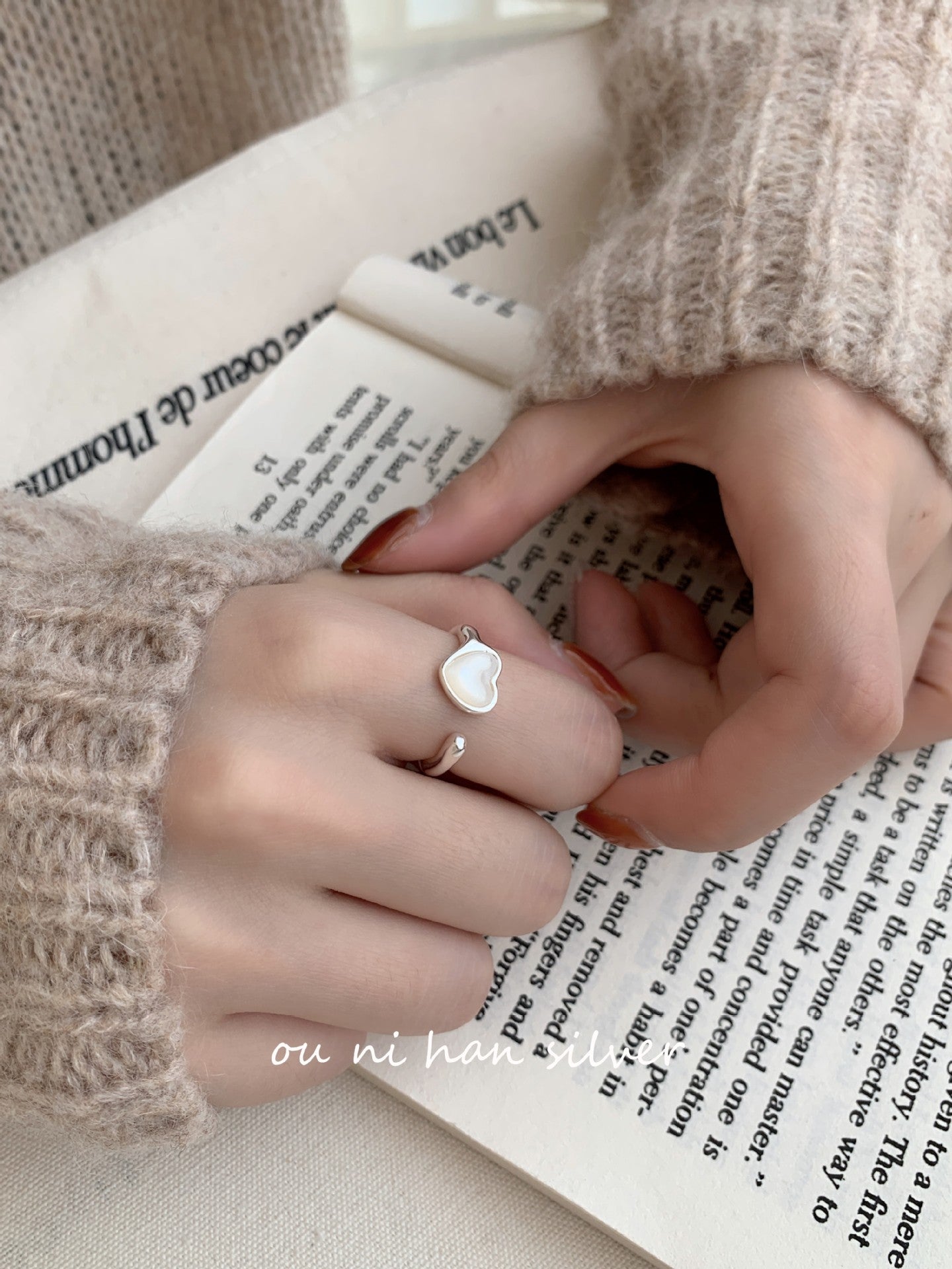 Heavy Industry S925 Sterling Silver Ring Women's ins Style Niche Design High Sense Light Luxury Fashion Index Finger Ring
