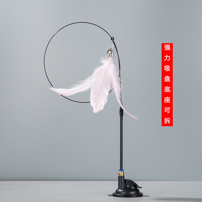 Cat toys Cat teasing stick Self-hi boredom relief artifact with suction cup long pole Pet kitten play Kitten pet products