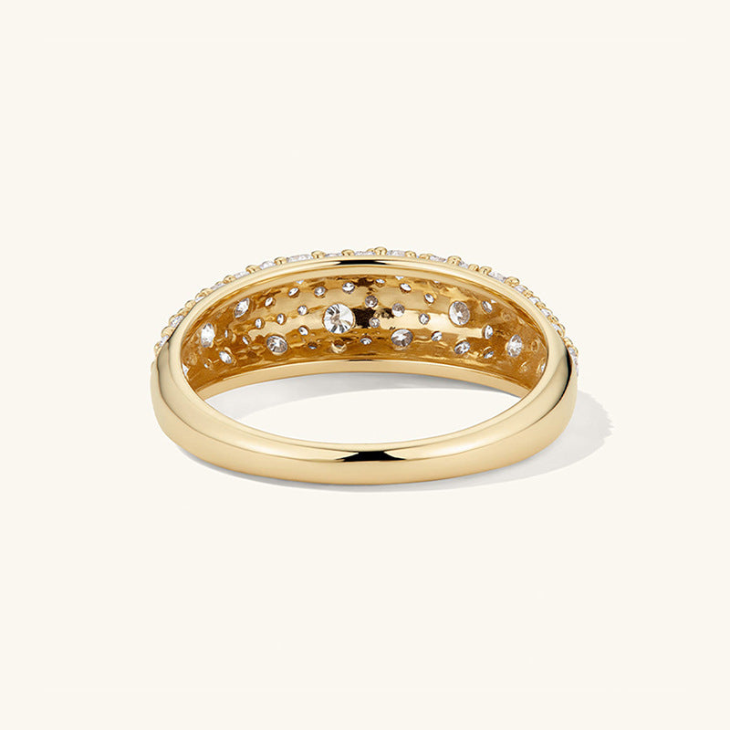 S925 Sterling Silver High Fashion Zircon Wide Face Full of Personality Versatile Ring