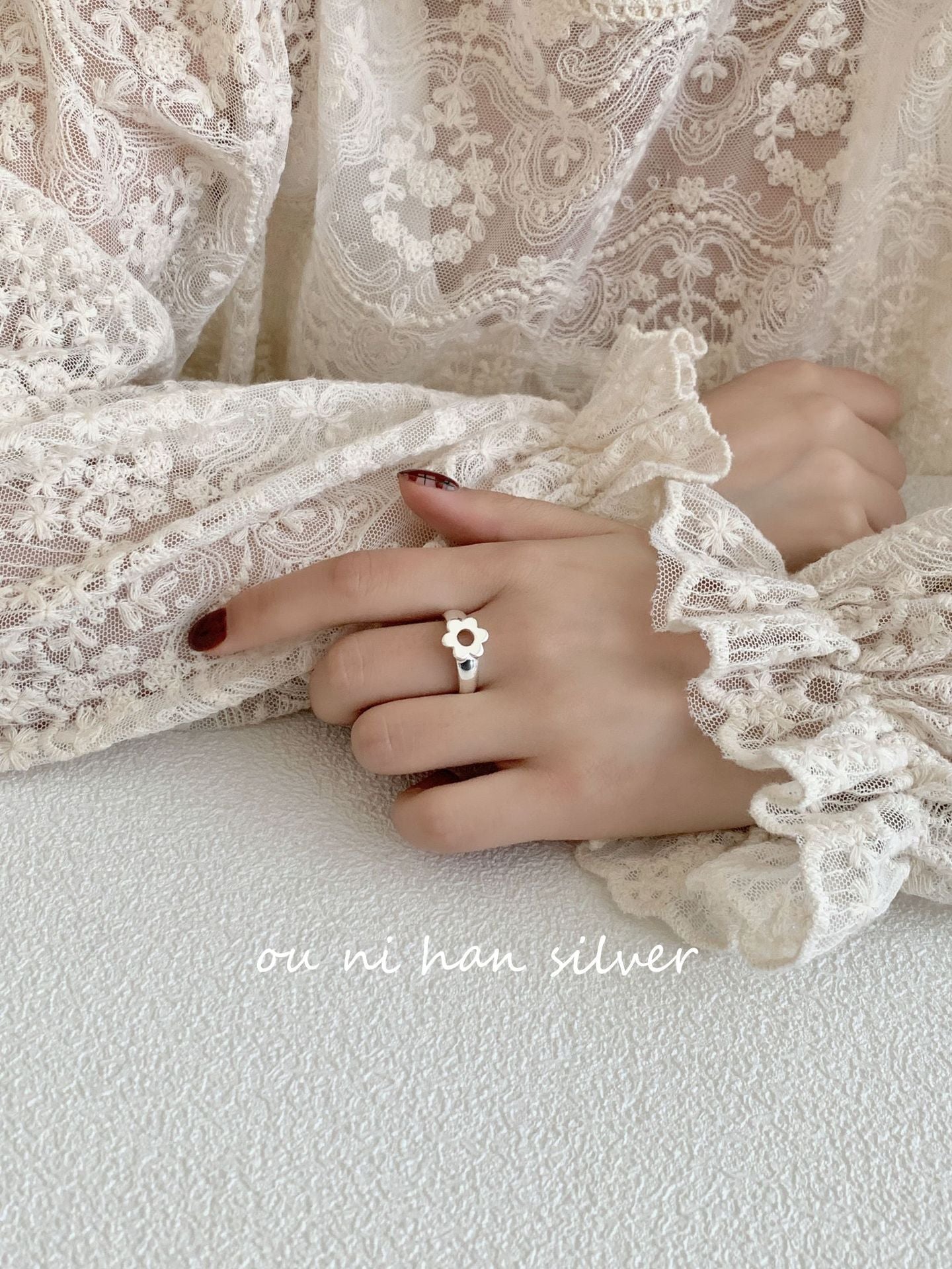 Heavy Industry S925 Sterling Silver Ring Women's ins Style Niche Design High Sense Light Luxury Fashion Index Finger Ring