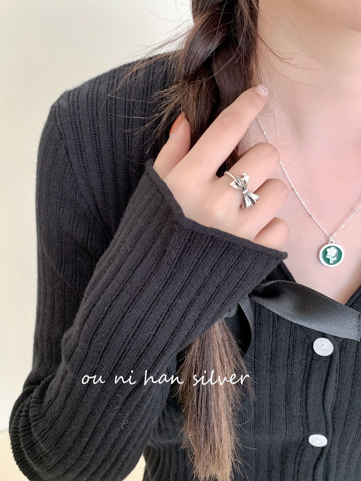 Heavy Industry S925 Sterling Silver Ring Women's ins Style Niche Design High Sense Light Luxury Fashion Index Finger Ring