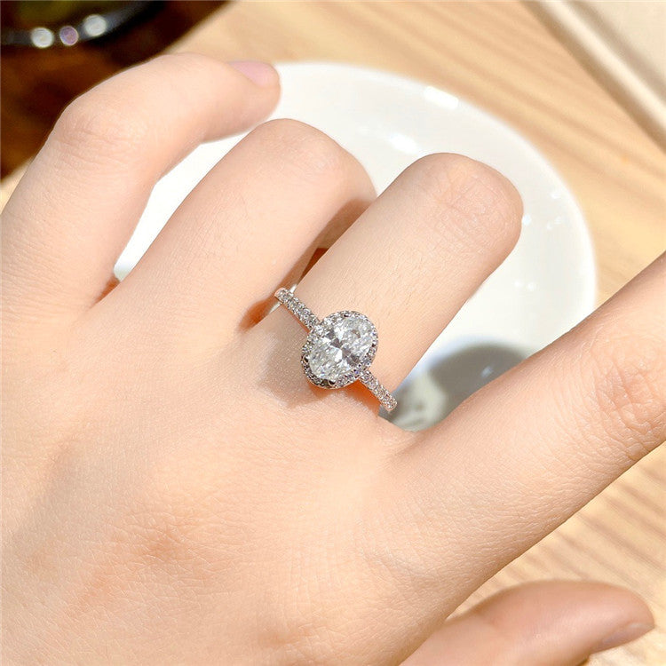 Silver ring, new oval mozzarella ring, D color mozzarella ring, empty ring, silver jewelry.