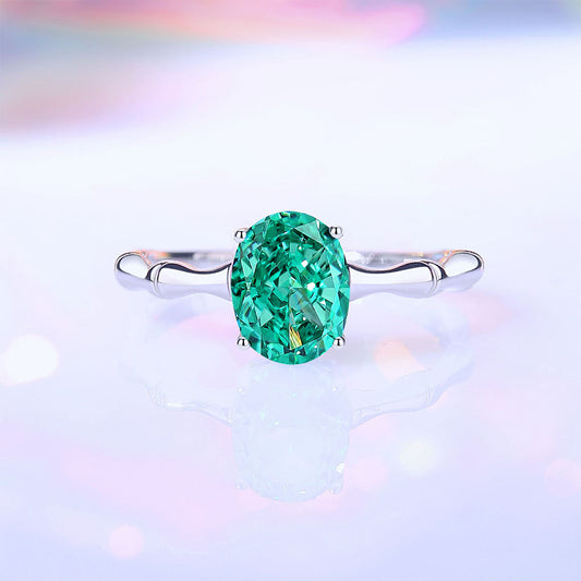 Pigeon Egg Papalacha Ring Female S925 Silver High Carbon Diamond Ice Flower Cut Zircon Design Ring