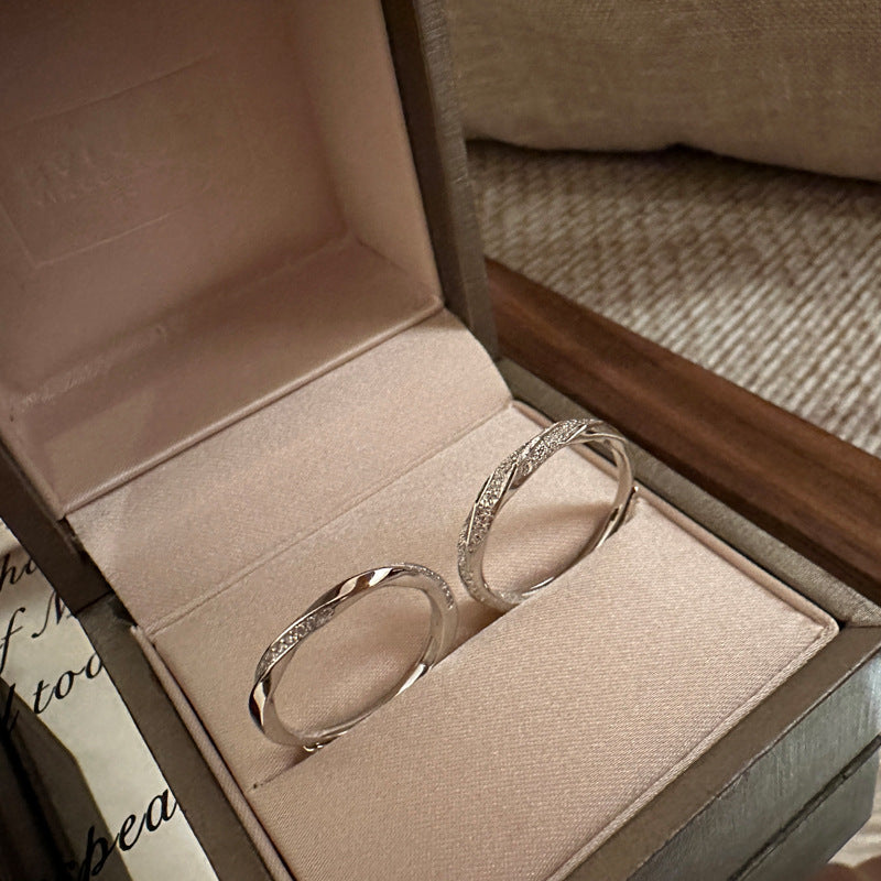 Live Couple Ring S925 Silver Simple Mobius Pair Ring, Sterling Silver Stone Ring