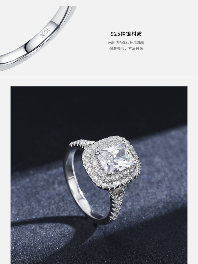 Cross-border s925 classic luxury full diamond charm ring fashion jewelry versatile Internet celebrity popular jewelry one piece hair