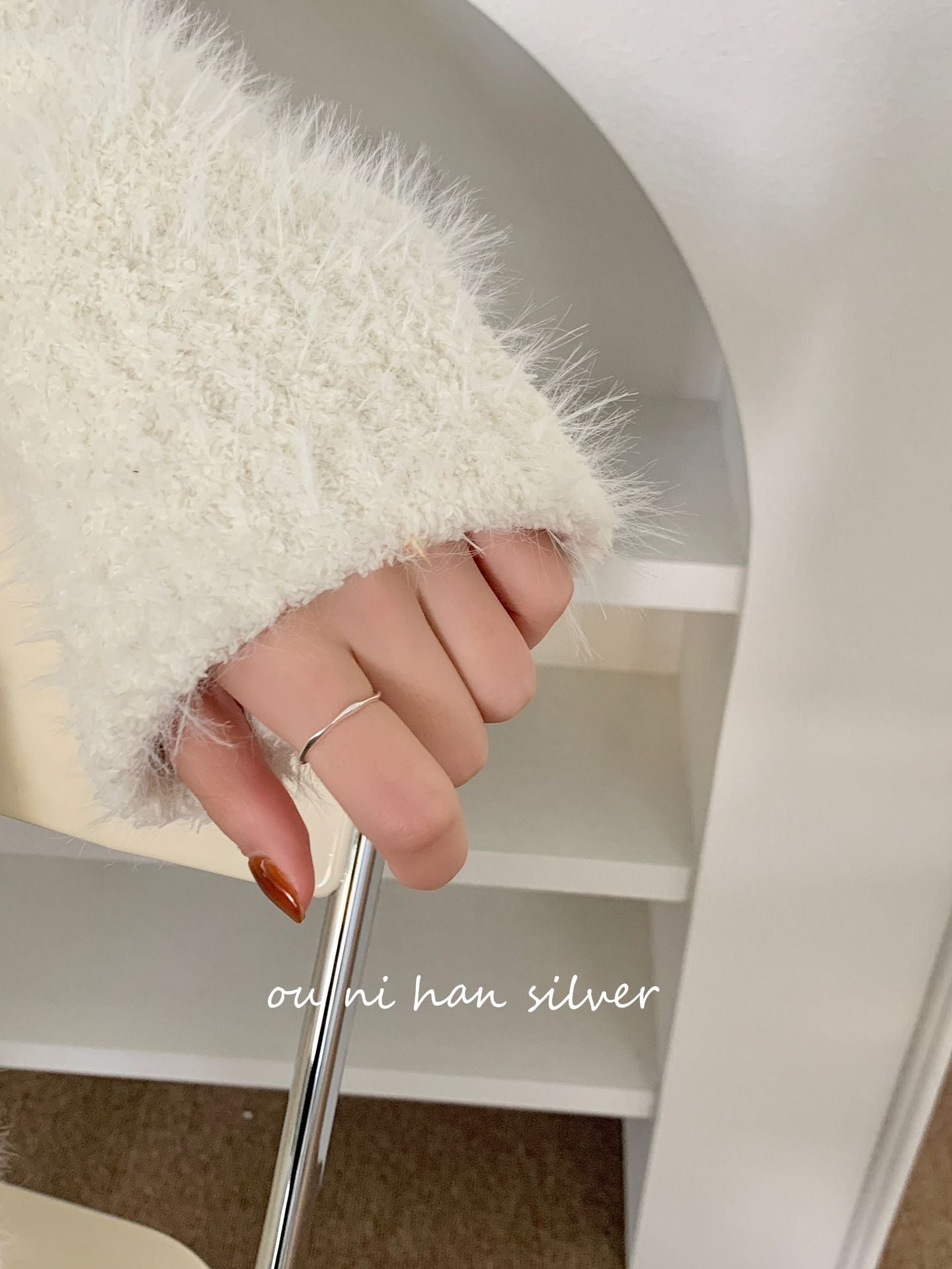 Heavy Industry S925 Sterling Silver Ring Women's ins Style Niche Design High Sense Light Luxury Fashion Index Finger Ring