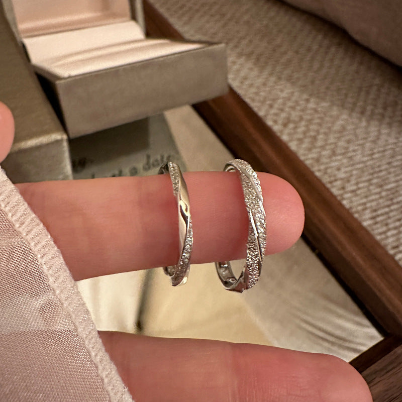 Live Couple Ring S925 Silver Simple Mobius Pair Ring, Sterling Silver Stone Ring
