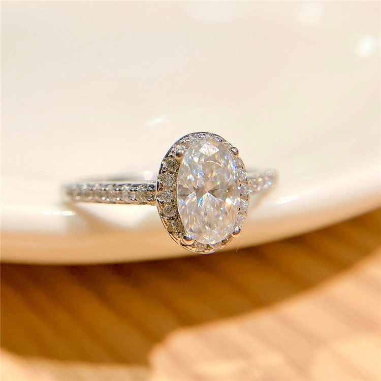Silver ring, new oval mozzarella ring, D color mozzarella ring, empty ring, silver jewelry.