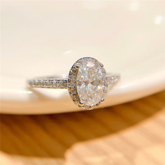 Silver ring, new oval mozzarella ring, D color mozzarella ring, empty ring, silver jewelry.