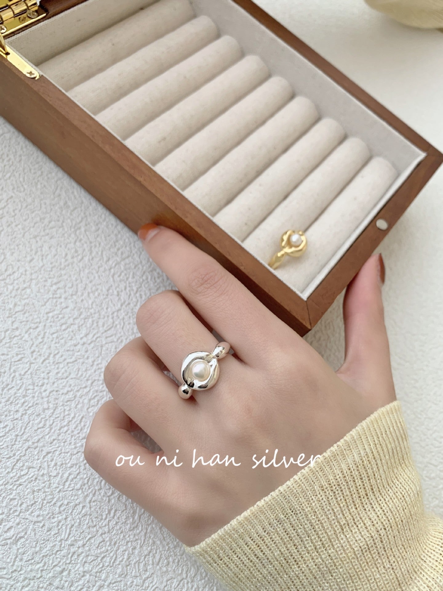 Heavy Industry S925 Sterling Silver Ring Women's ins Style Niche Design High Sense Light Luxury Fashion Index Finger Ring