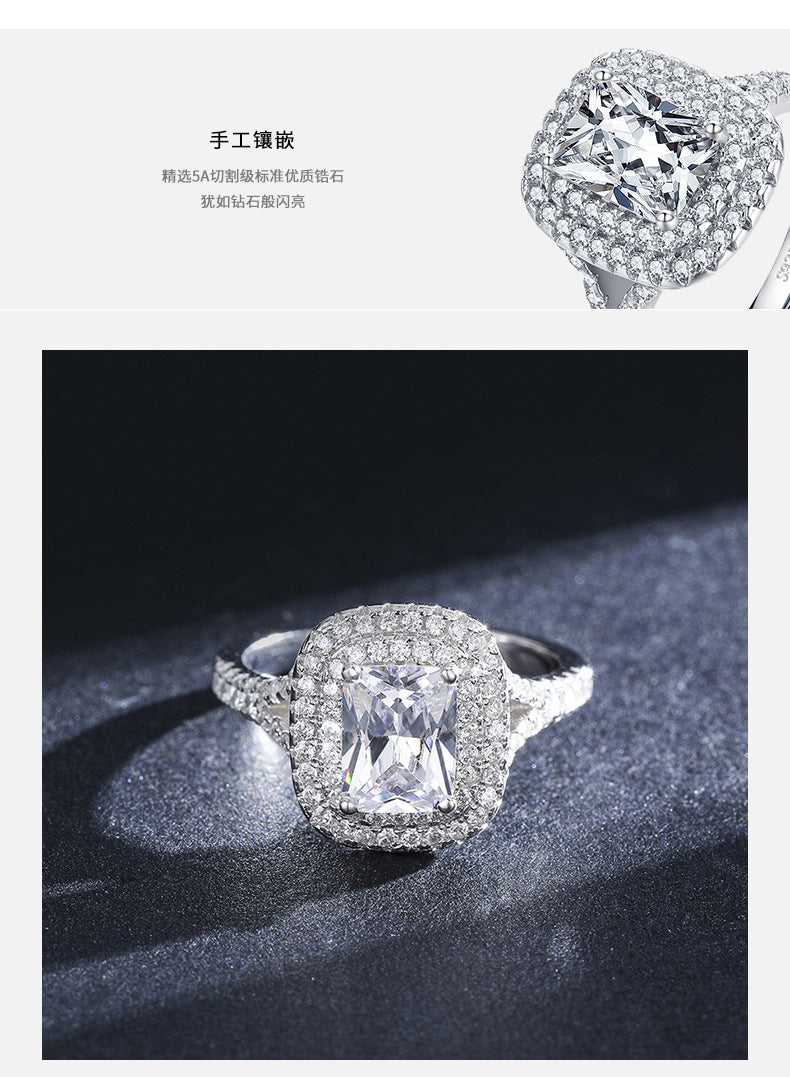 Cross-border s925 classic luxury full diamond charm ring fashion jewelry versatile Internet celebrity popular jewelry one piece hair