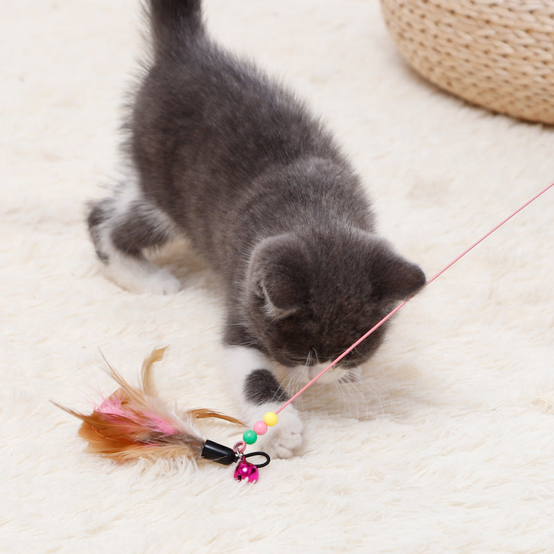 Cat toys Cat teasing stick Self-hi boredom relief artifact with suction cup long pole Pet kitten play Kitten pet products