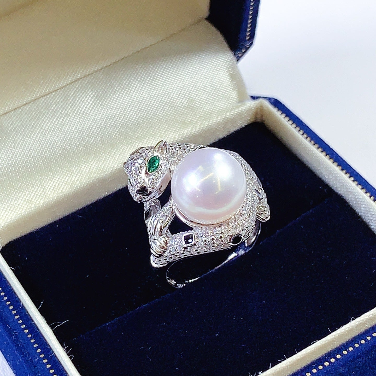 S925 Sterling Silver Zircon Ring Accessories Empty Holder 10-11mm Natural Freshwater Pearl Leopard Bottom Holder Concealer