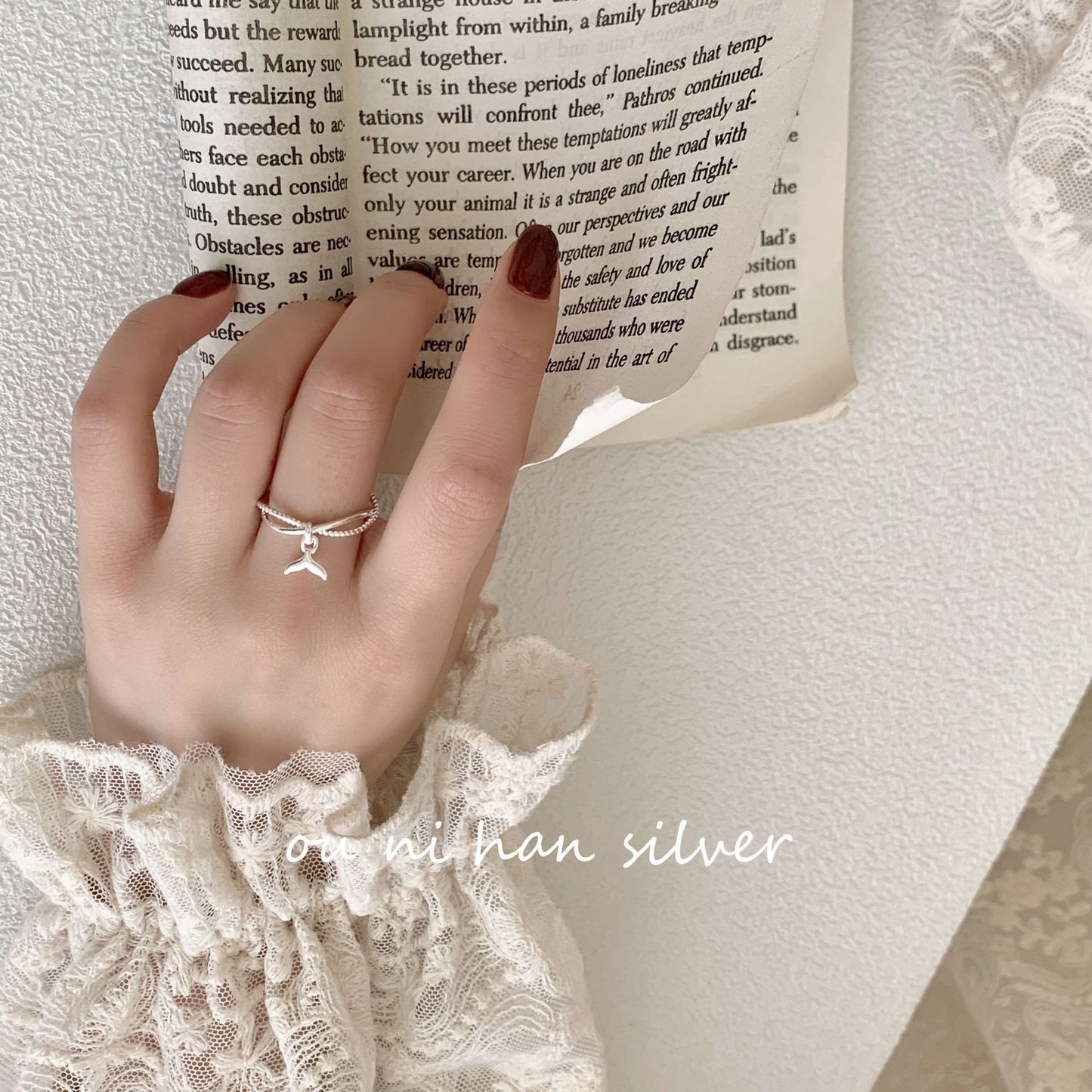 Heavy Industry S925 Sterling Silver Ring Women's ins Style Niche Design High Sense Light Luxury Fashion Index Finger Ring