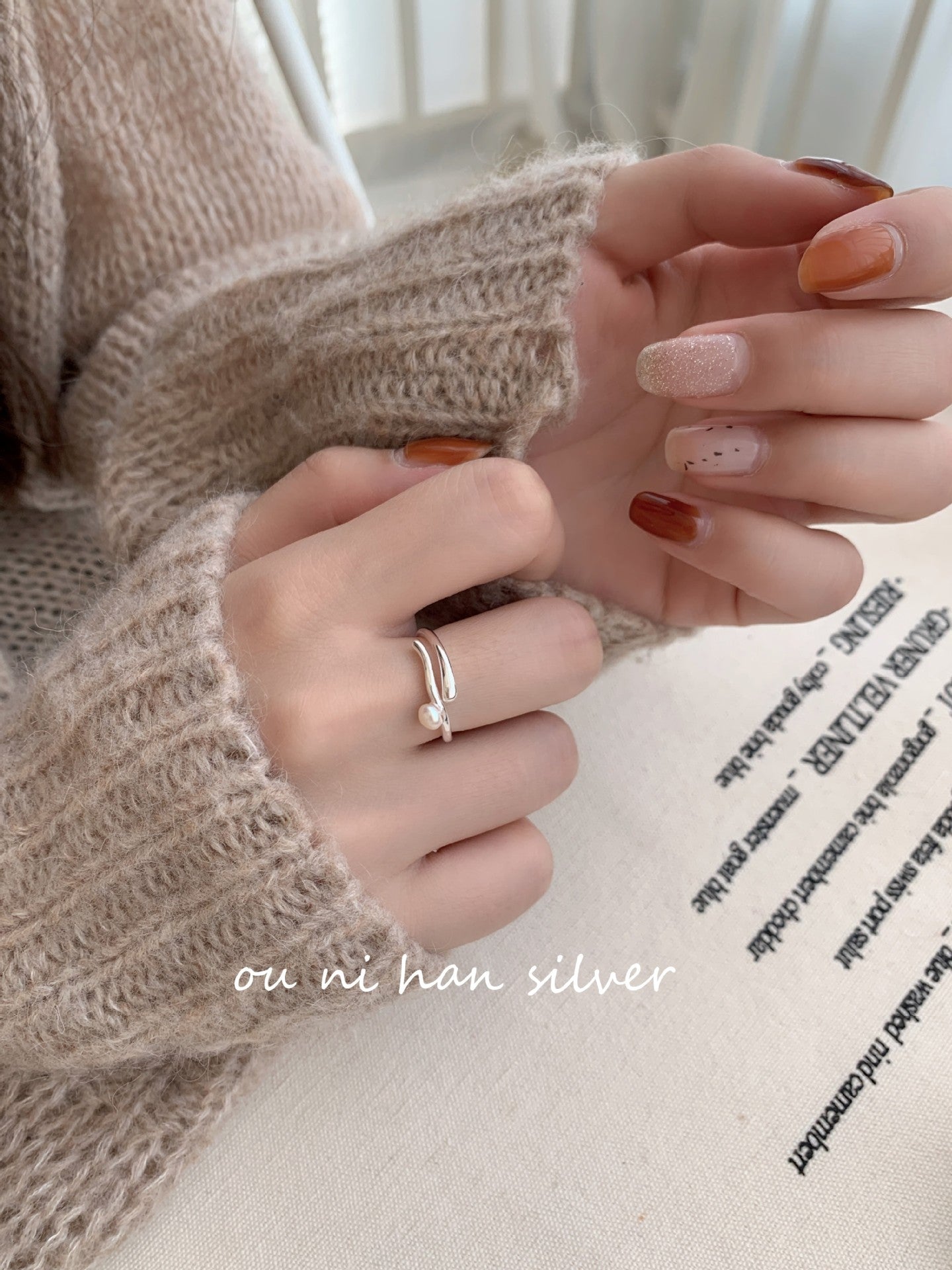 Heavy Industry S925 Sterling Silver Ring Women's ins Style Niche Design High Sense Light Luxury Fashion Index Finger Ring