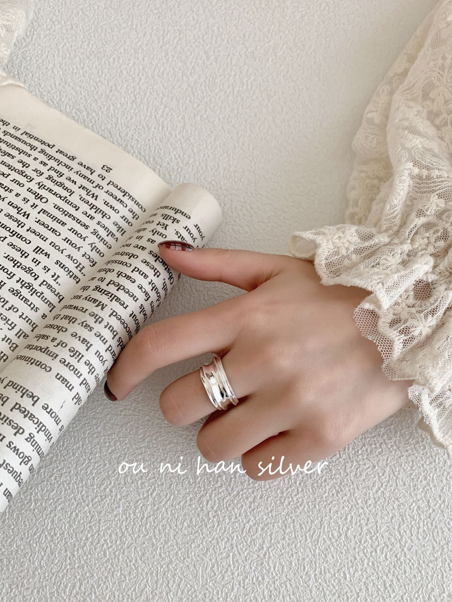 Heavy Industry S925 Sterling Silver Ring Women's ins Style Niche Design High Sense Light Luxury Fashion Index Finger Ring