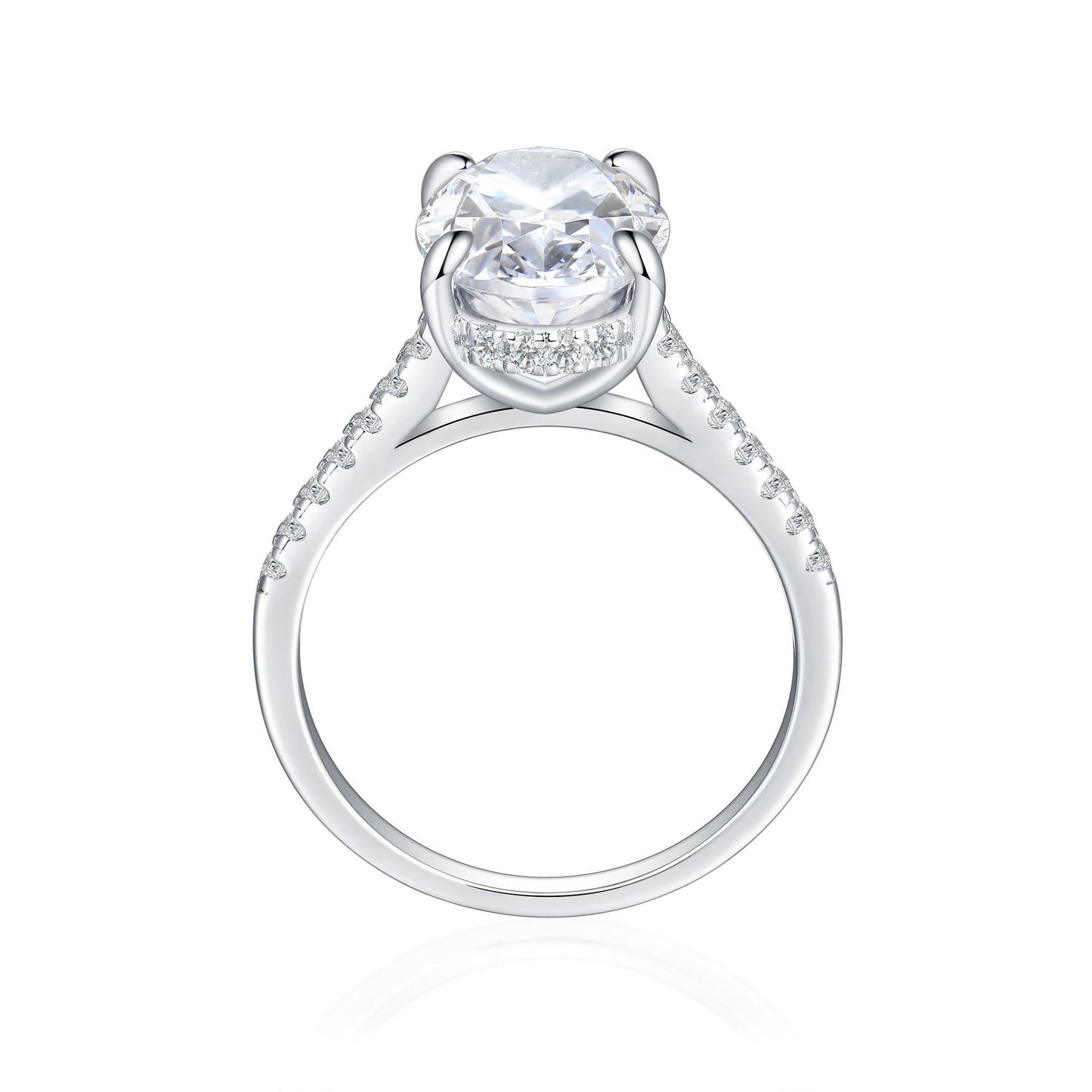 925 sterling silver 5.5ct carat diamond ring egg-shaped 5A ice flower princess cut zircon ring women's premium light luxury