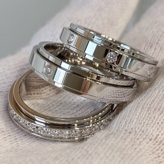 Time has come and gone. Women's 925 sterling silver plated 18K gold can be rotated and rotated without fading. Couple ring