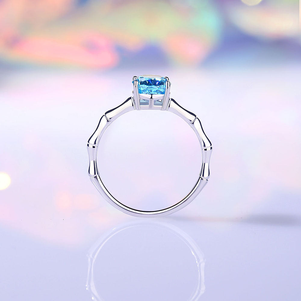 Pigeon Egg Papalacha Ring Female S925 Silver High Carbon Diamond Ice Flower Cut Zircon Design Ring