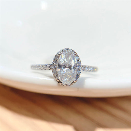 Silver ring, new oval mozzarella ring, D color mozzarella ring, empty ring, silver jewelry.