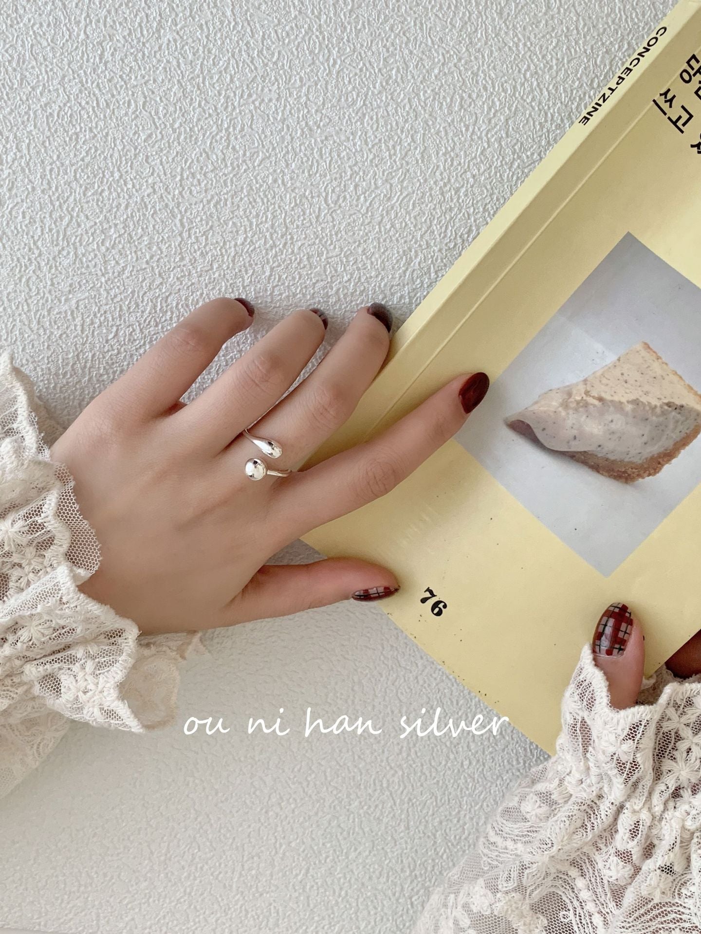 Heavy Industry S925 Sterling Silver Ring Women's ins Style Niche Design High Sense Light Luxury Fashion Index Finger Ring