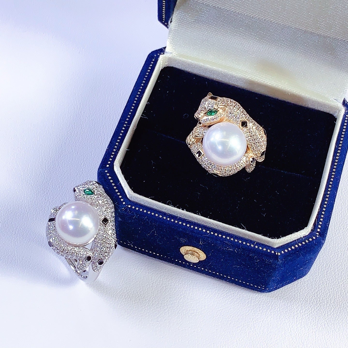 S925 Sterling Silver Zircon Ring Accessories Empty Holder 10-11mm Natural Freshwater Pearl Leopard Bottom Holder Concealer