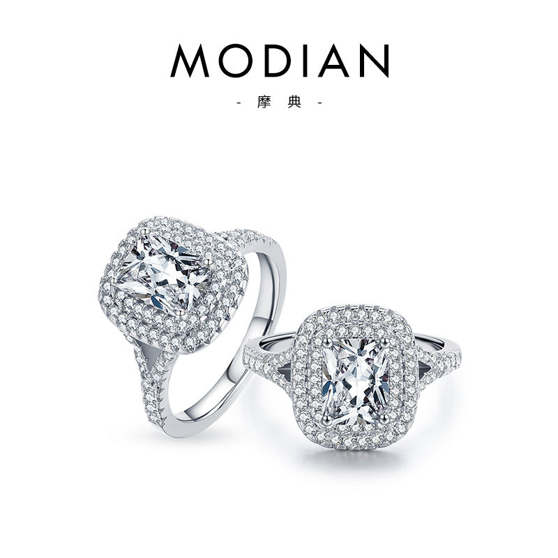 Cross-border s925 classic luxury full diamond charm ring fashion jewelry versatile Internet celebrity popular jewelry one piece hair