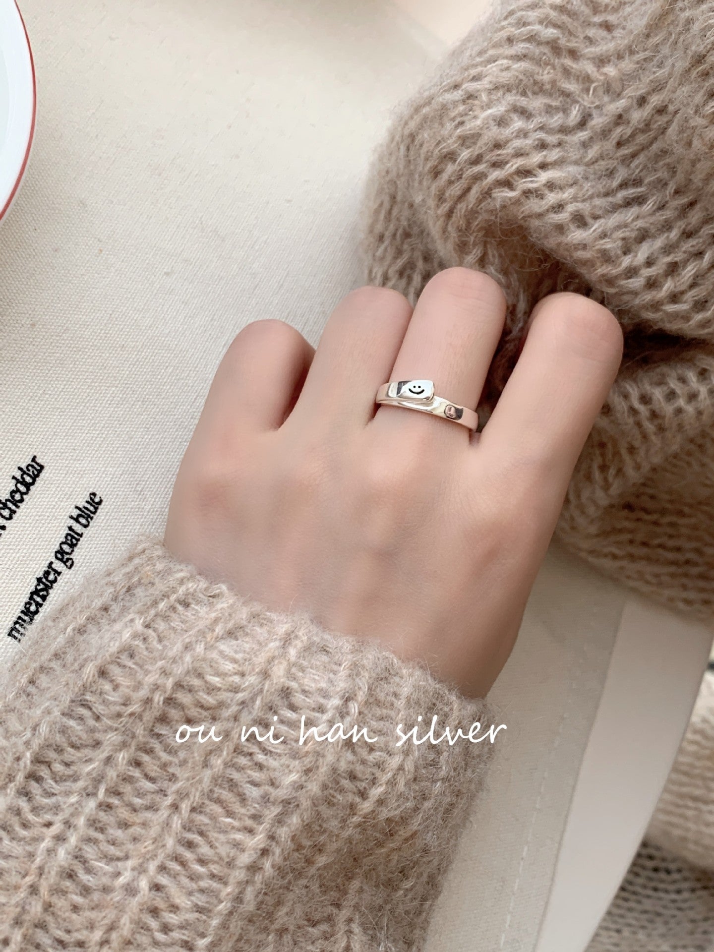 Heavy Industry S925 Sterling Silver Ring Women's ins Style Niche Design High Sense Light Luxury Fashion Index Finger Ring