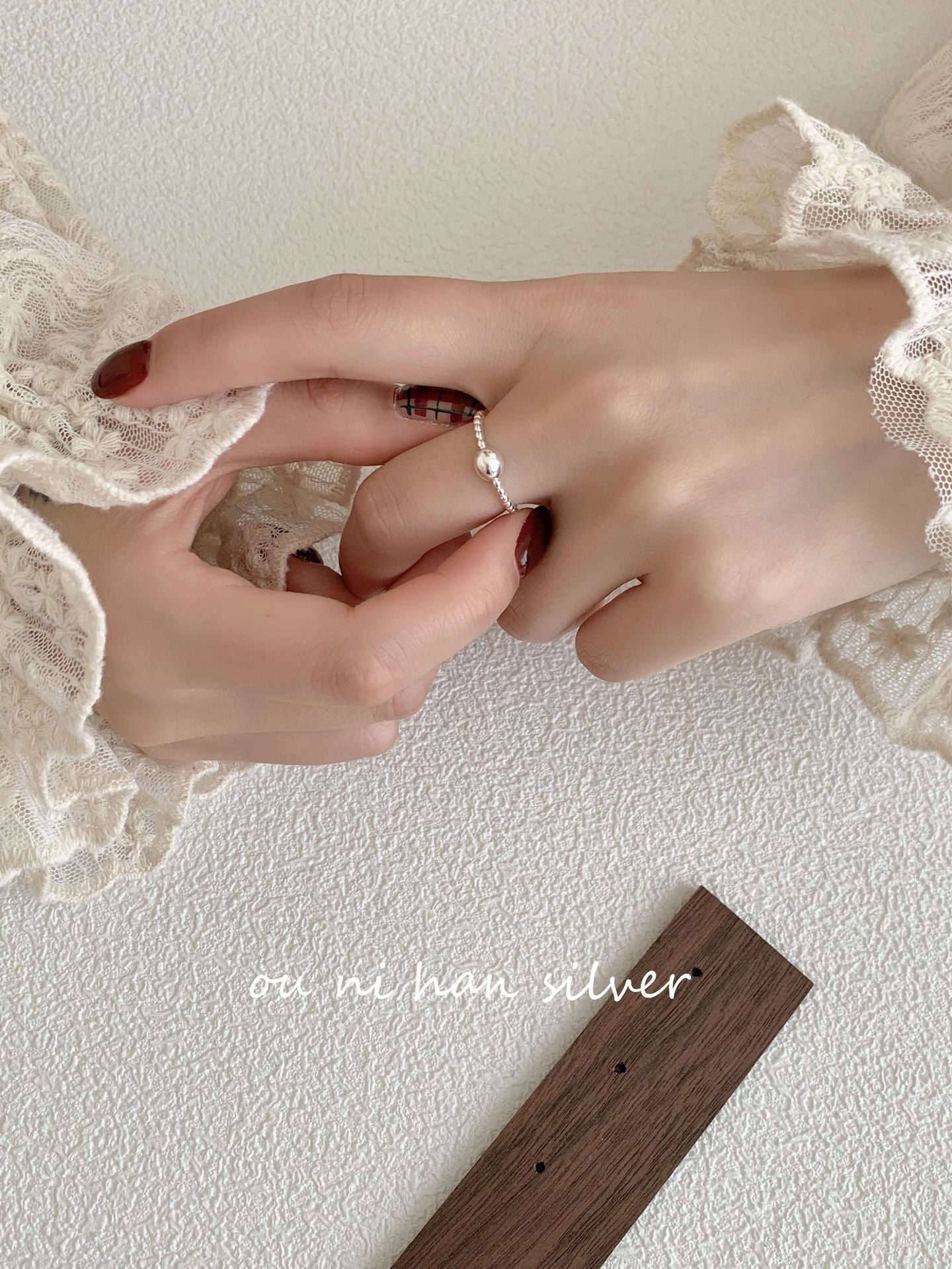 Heavy Industry S925 Sterling Silver Ring Women's ins Style Niche Design High Sense Light Luxury Fashion Index Finger Ring