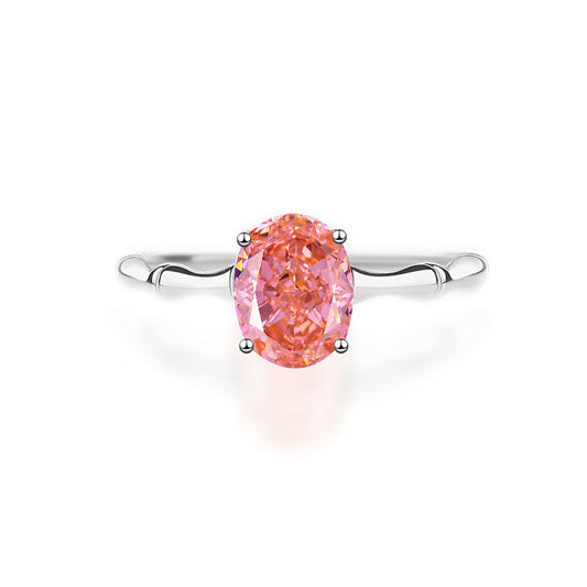 Pigeon Egg Papalacha Ring Female S925 Silver High Carbon Diamond Ice Flower Cut Zircon Design Ring
