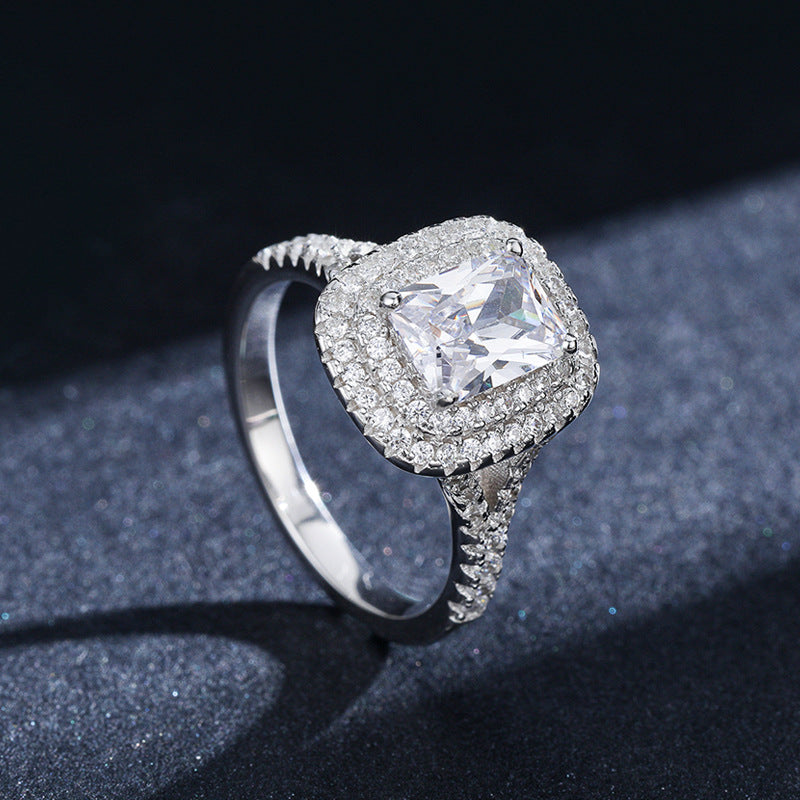 Cross-border s925 classic luxury full diamond charm ring fashion jewelry versatile Internet celebrity popular jewelry one piece hair