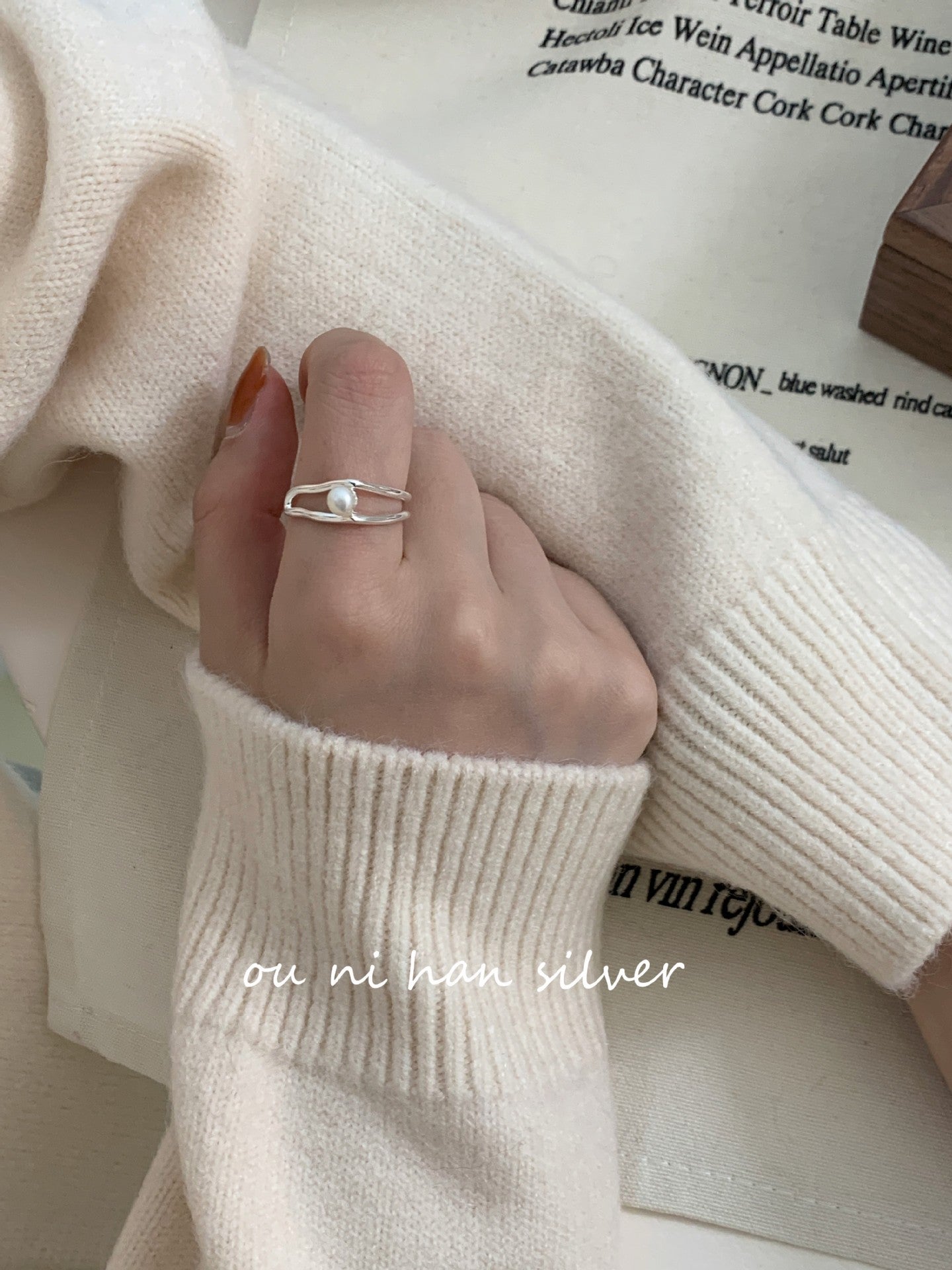 Heavy Industry S925 Sterling Silver Ring Women's ins Style Niche Design High Sense Light Luxury Fashion Index Finger Ring