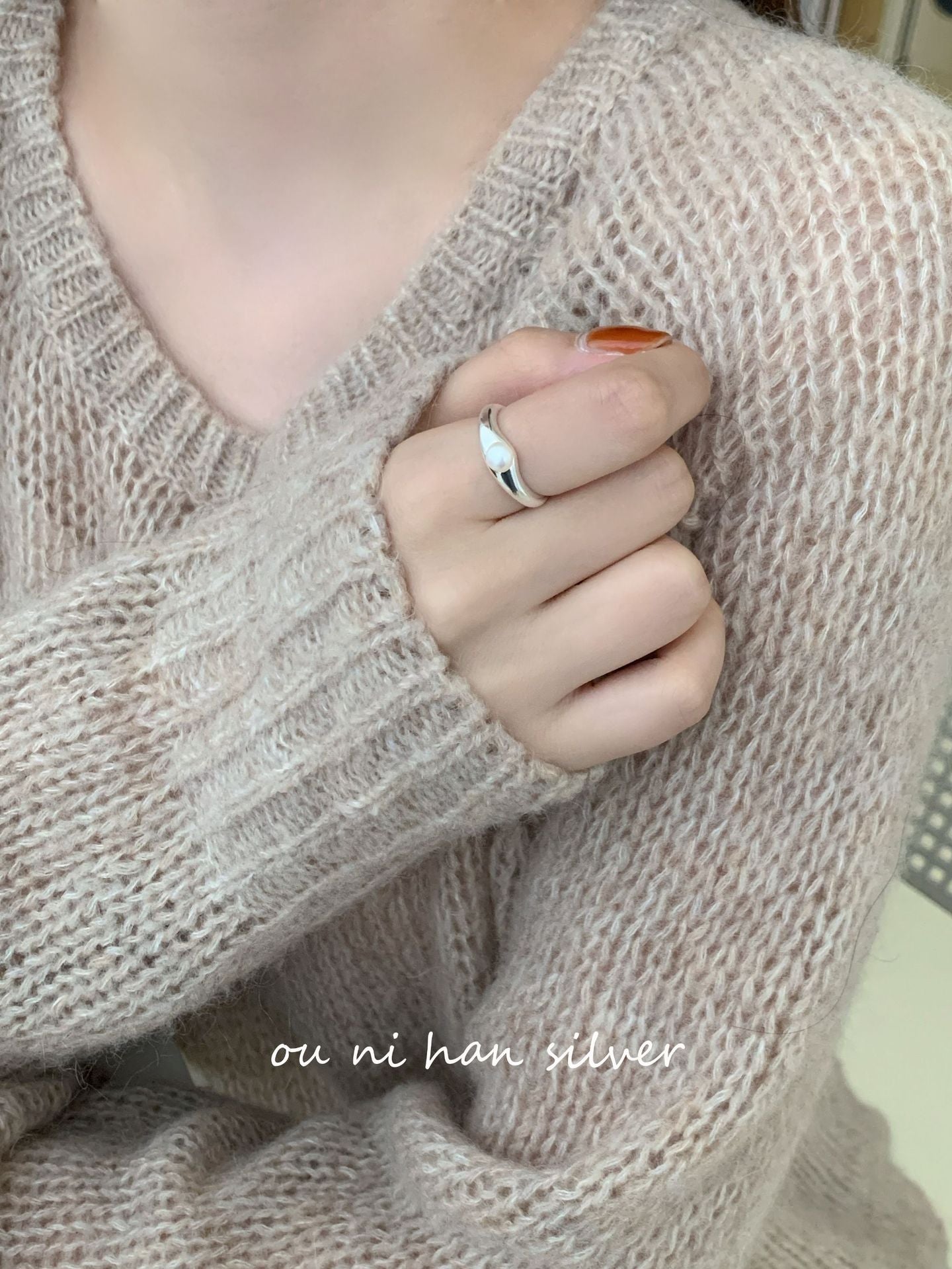Heavy Industry S925 Sterling Silver Ring Women's ins Style Niche Design High Sense Light Luxury Fashion Index Finger Ring