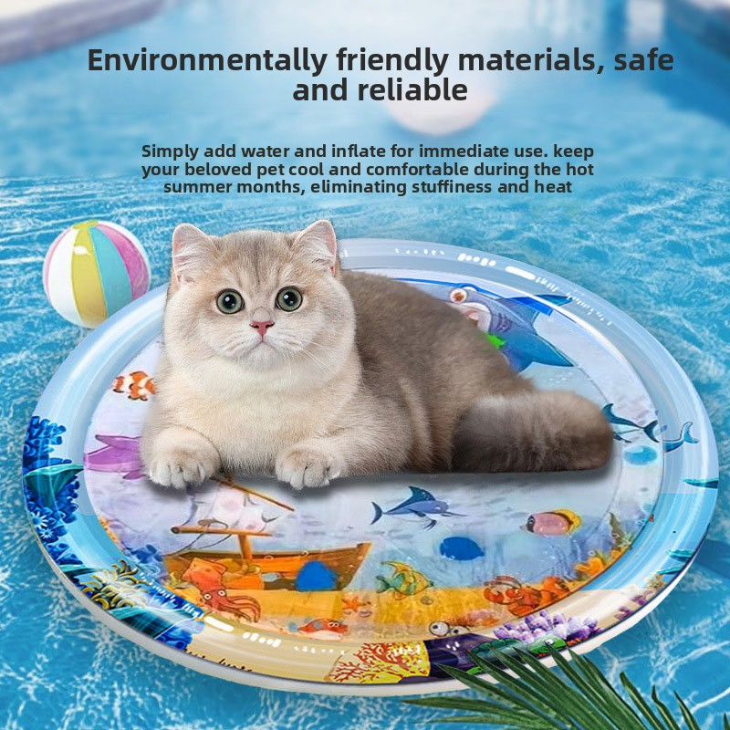 Cross-border inflatable pat water cushion summer cat dog water mattress can be filled with water pet ice cushion summer toy cat nest
